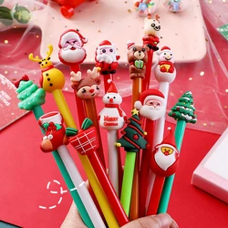 Cute Christmas Themed Gel Pens Black Ink Kawaii Christmas Tree Elk Santa Gift Bear Gel Pen School Office Stationery Supplies 1Pc