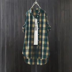 Coat Women's Elegant Blouses Mid-length Style Japanese Vintage Clothes Sun Protection Cardigan Flax Summer Shirts Clothing