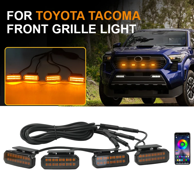 

18 светодиодов передняя решетка для TOYOTA TACOMA, автомобильные дневные ходовые огни, колеса, лампа для бровей для пикапа, бездорожья, 12 В