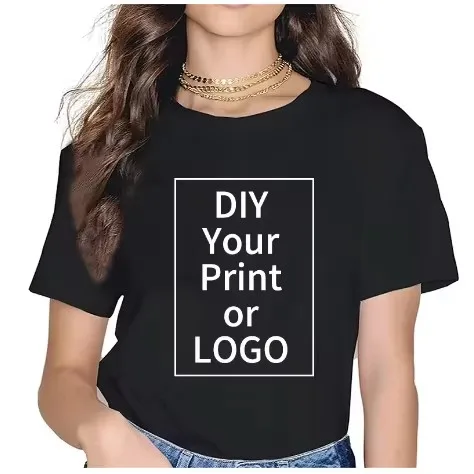 180g Cotton Custom Tee Short Sleeve 100% Cotton T-shirt Your Logo Photo Brand Text Personalized Graphic Tops for Men And Women - view 3