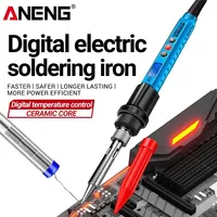 ANENG SL106 Black/Red/Blue Welding Equipment US/EU 16/17 Kit Electric Soldering Iron 60W Portable 3 Button Keys Tips Repair Tool