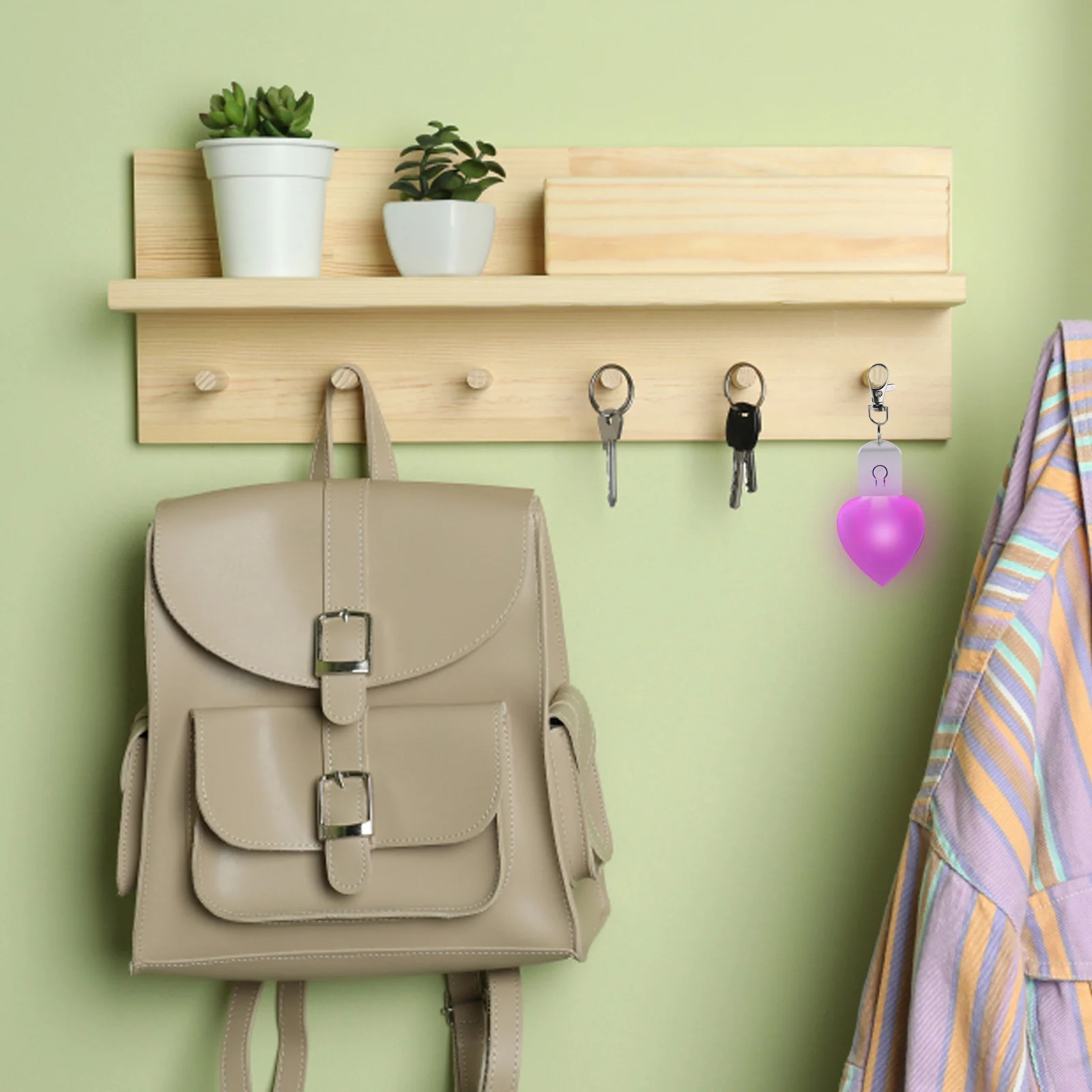 Heart Shaped Sublimation LED Acrylic Keychain Blank Colorful Glow Night Light Romantic Decor Party Ornament DIY Craft Printing