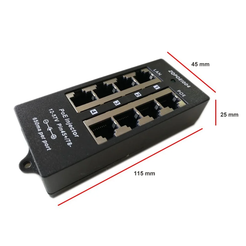 Gigabit POE แหล่งจ่ายไฟ Power Injector สําหรับกล้อง Poe 48V, อุปกรณ์เครือข่ายทํางานติดผนัง-AU47