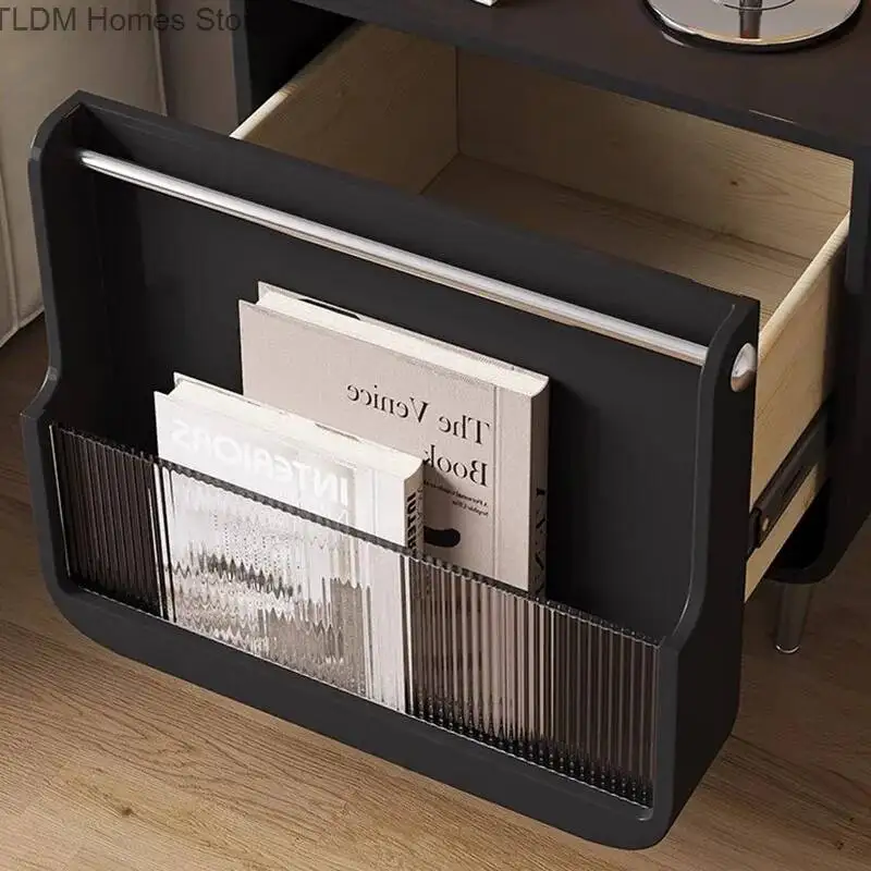 Wood De Trendy Storage Luxury Table Mesitas Nightstand Drawers Black Mid Century Night Hidden Aesthetic Noche Bedroom Furniture