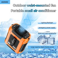 5-in-1 Waist Fan 20000mAh - Wearable Neck/Hip Fan for Office, Outdoor, Hiking, USB Charger, 5 Wind Speeds with LED (CE Certified