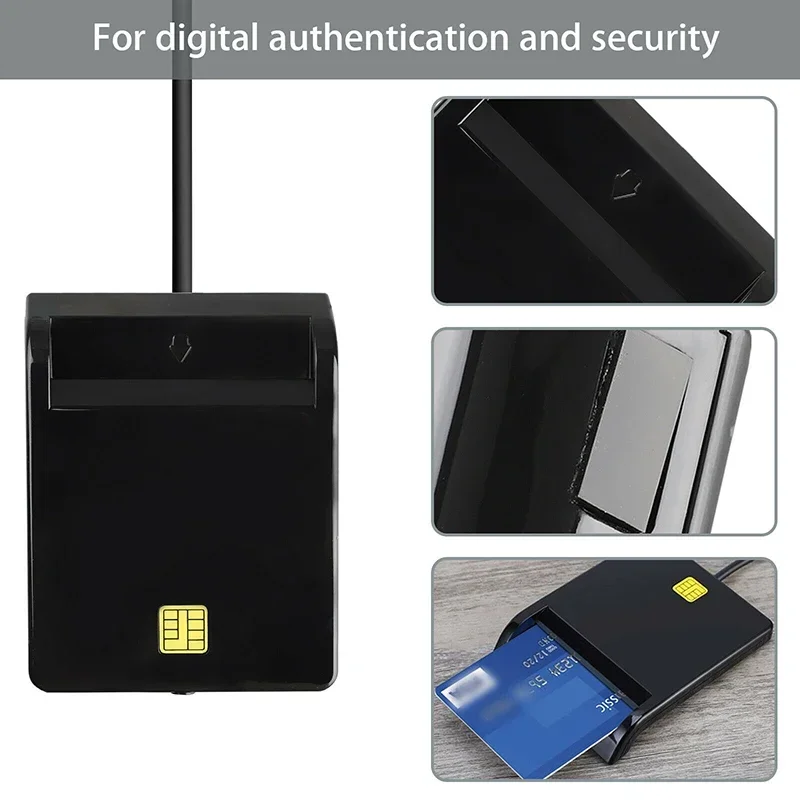 New USB 2.0 Smart ID Card Reader for SD ATM CAC TF Bank Card SIM Card Reader USB-CCID ISO Connector for Windows