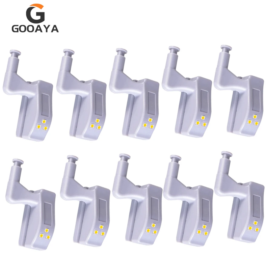 10X LED Inner Hinge Lamp Under Cabinet Lights Universal Wardrobe Cupboard Sensor Lights for Bedroom Kitchen Closet Night Lamp