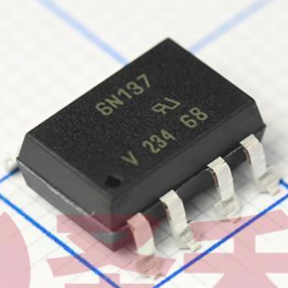 6N137 6N137-X007T Original Logic Output Optocoupler 4.5V~5.5V DC 1kV/us 5.3kV SOP-8-2.54mm SOP8 OPTOISO OPEN DRAIN 8-SMD 6N137
