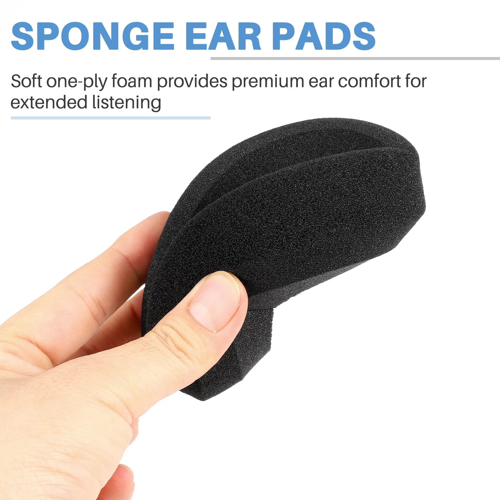 ABSQ-เปลี่ยน Grado หูฟัง G Cushion - เหมาะกับ GS1000i, GS1000e, PS1000, PS1000e และอื่นๆ - คู่สีดํา