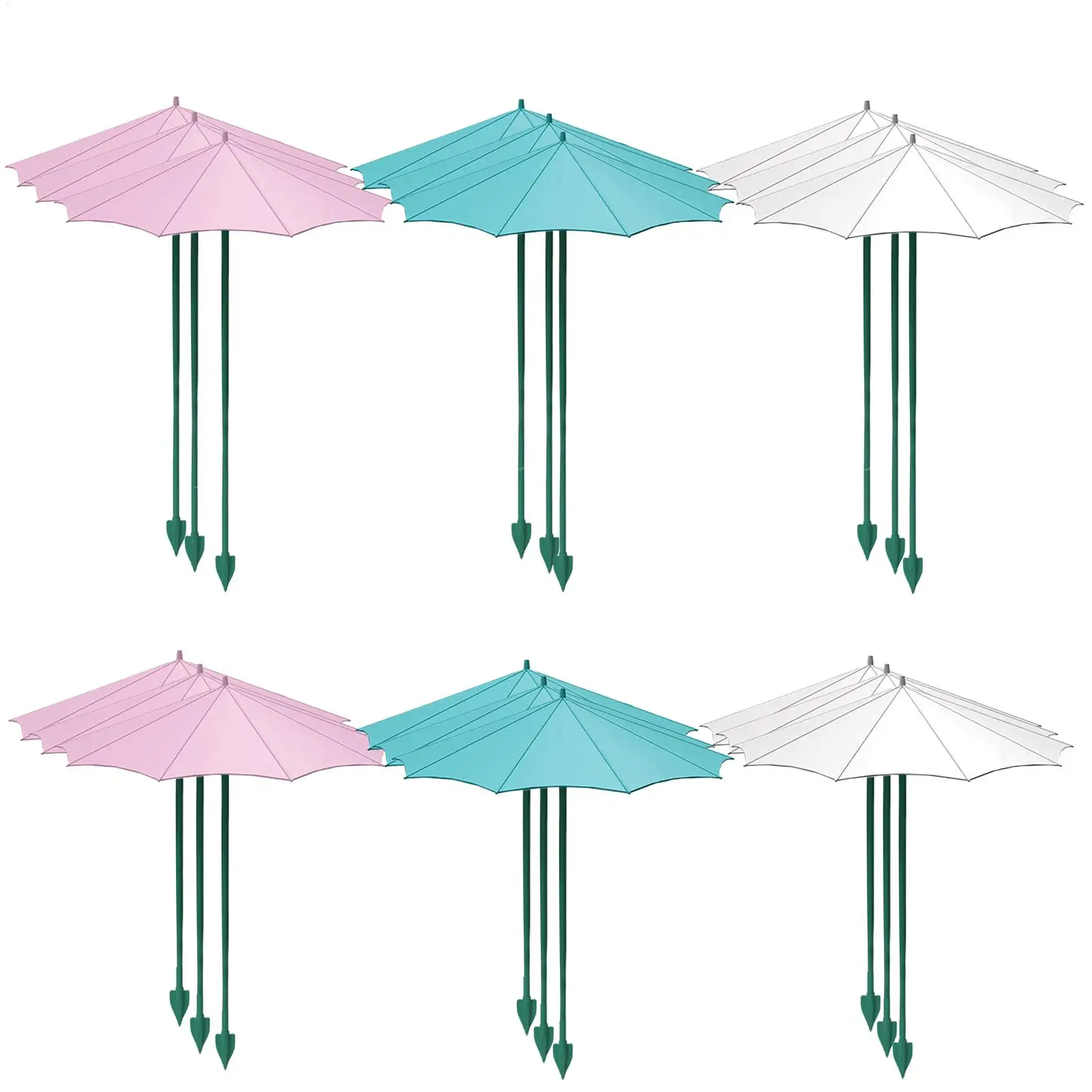 Parasol pour plantes, 3 pièces, protection solaire pour semis, protection UV avec piquet pour jardin extérieur, cour, patio, balcon