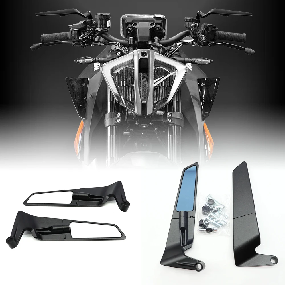 مرآة الرؤية الجانبية للدراجة النارية KTM 125 200 250 390 690 790 890 Duke 990 1290 1390 Super Duke Stealth Winglets مرايا الرؤية الخلفية