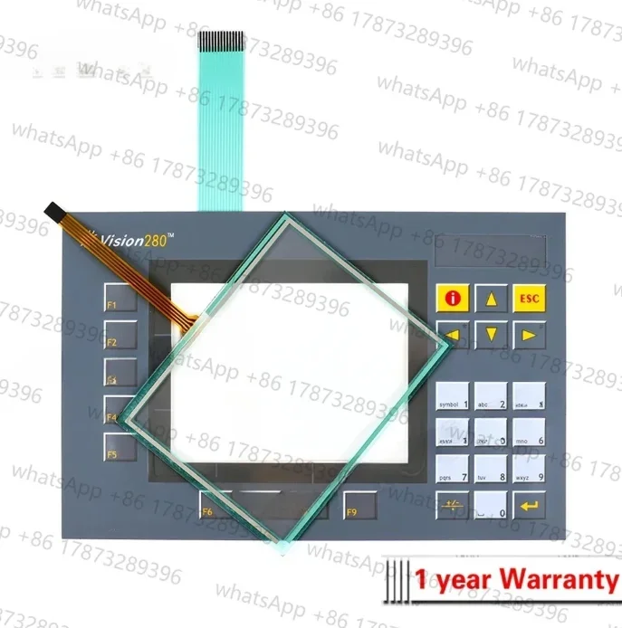 タッチスクリーンパネルガラスデジタイザー UNITRONICS Vision280 V280-18-B20B タッチスクリーン + メンブレンキーパッドキーボードスイッチ用
