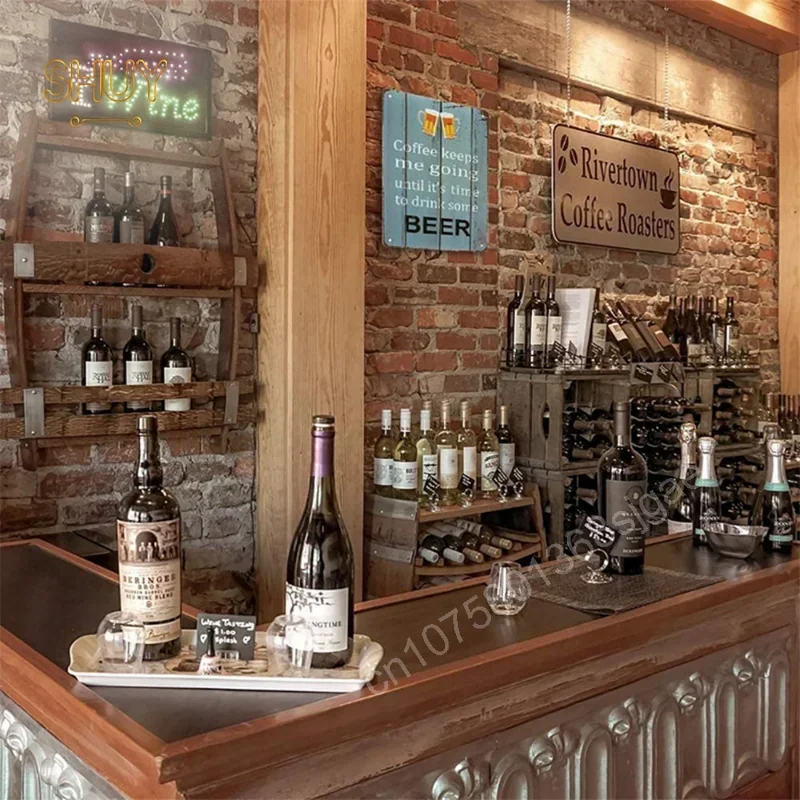 علامة معدنية قديمة من القصدير ، علامة تحذير أحمر ، مراقبة فيديو على مدار 24 ساعة ، لوحة مخصصة ، صورة للمحلات ، البار ، المقهى ، اللغة الإنجليزية والإسبانية