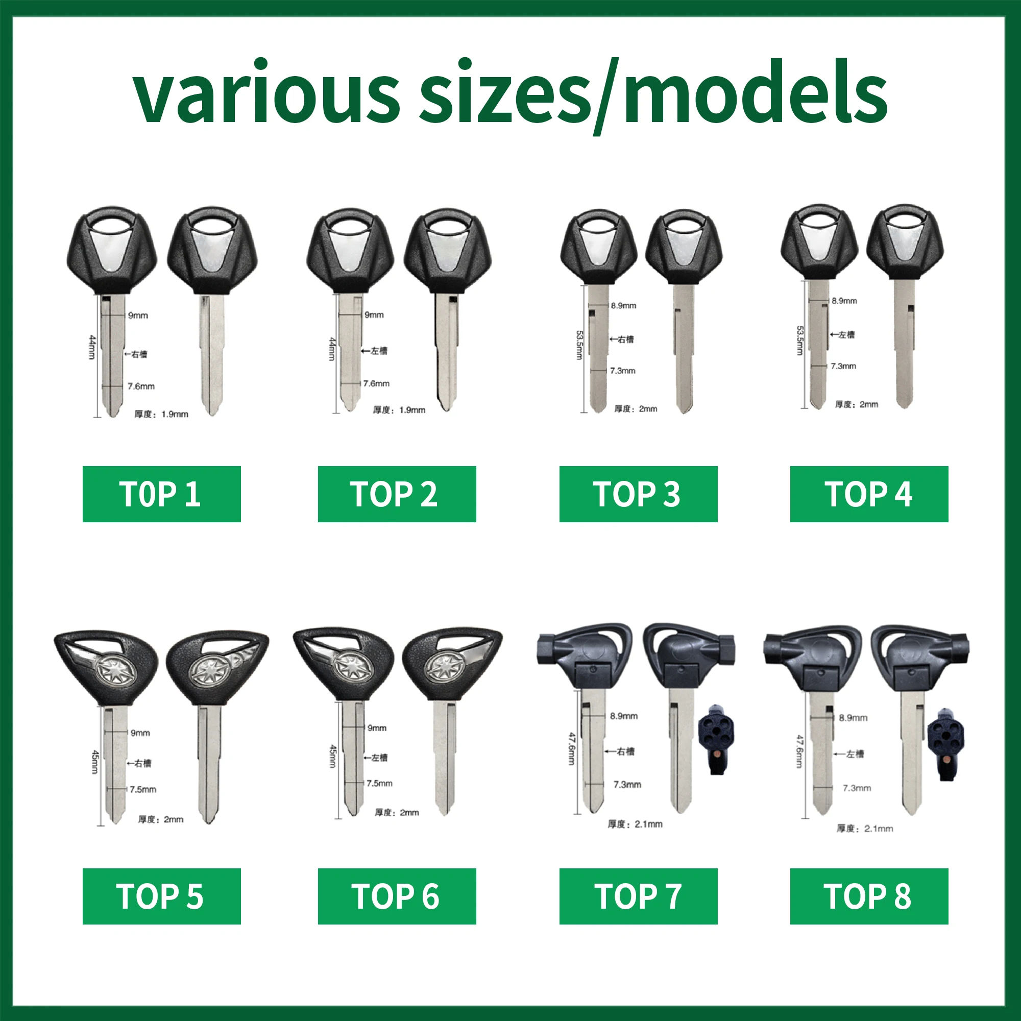 

Fit For YAMAHA YZF R1 R1M R6 R6S R7 R9 MT-10 MT-09 MT 10 MT 09 XSR900 New Blank Key Motorcycle Replace Uncut Keys Uncut Blade