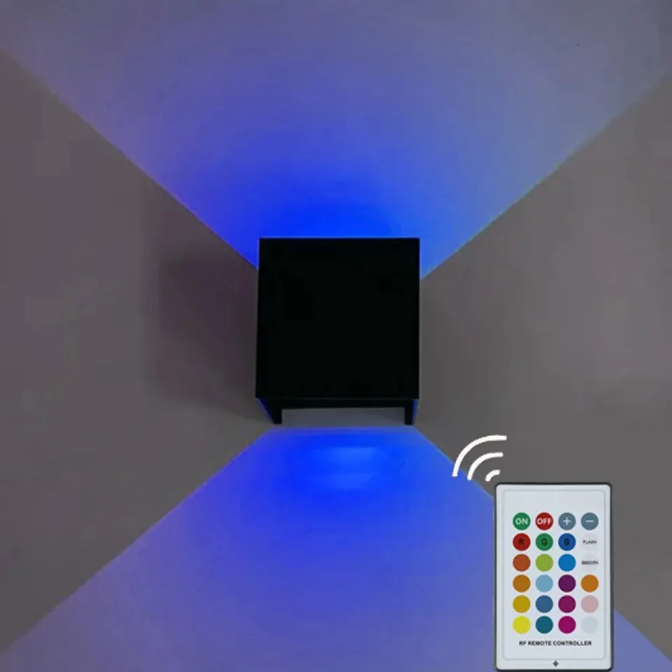 LED Square Remote-Controlled Wall Lamp 6W With Battery USB Charging Indoor Background Wall Living Room Corridor Atmosphere Light