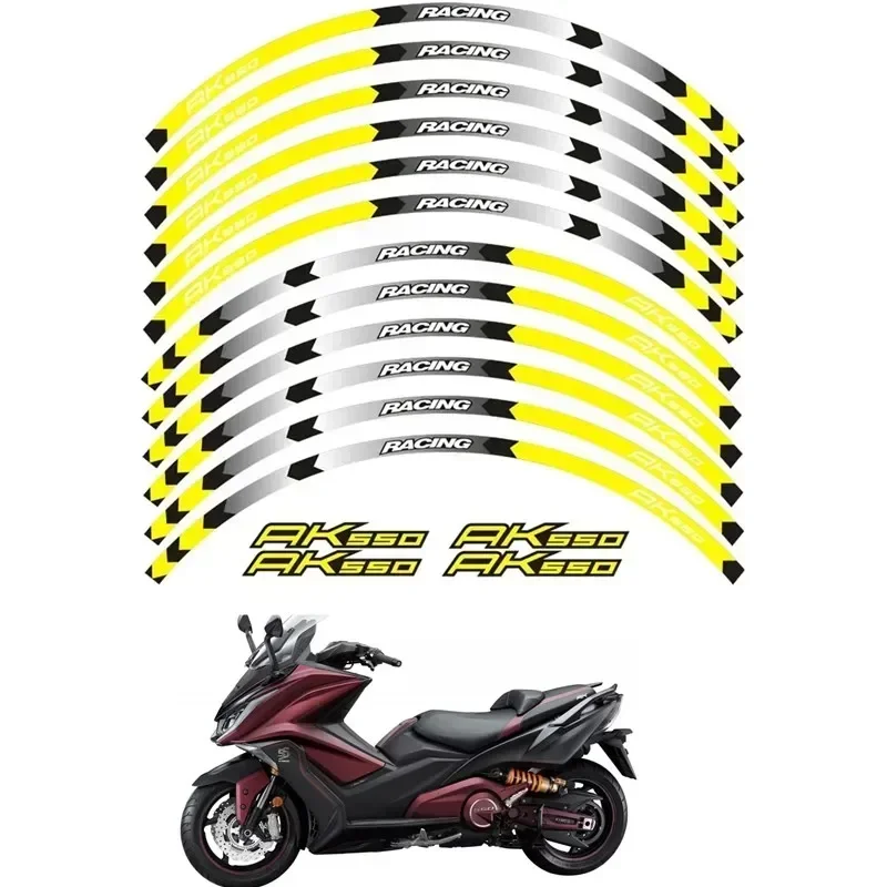 For KYMCO AK550 AK 550 Motorcycle Parts Contour Wheel Decoration Decal Sticker - 5 Motor