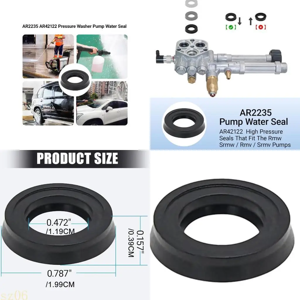 Q2Q4 10Pcs High Pressure Water Seals 204084GS, 200345GS Leak Proof Pumps Seals Rubber