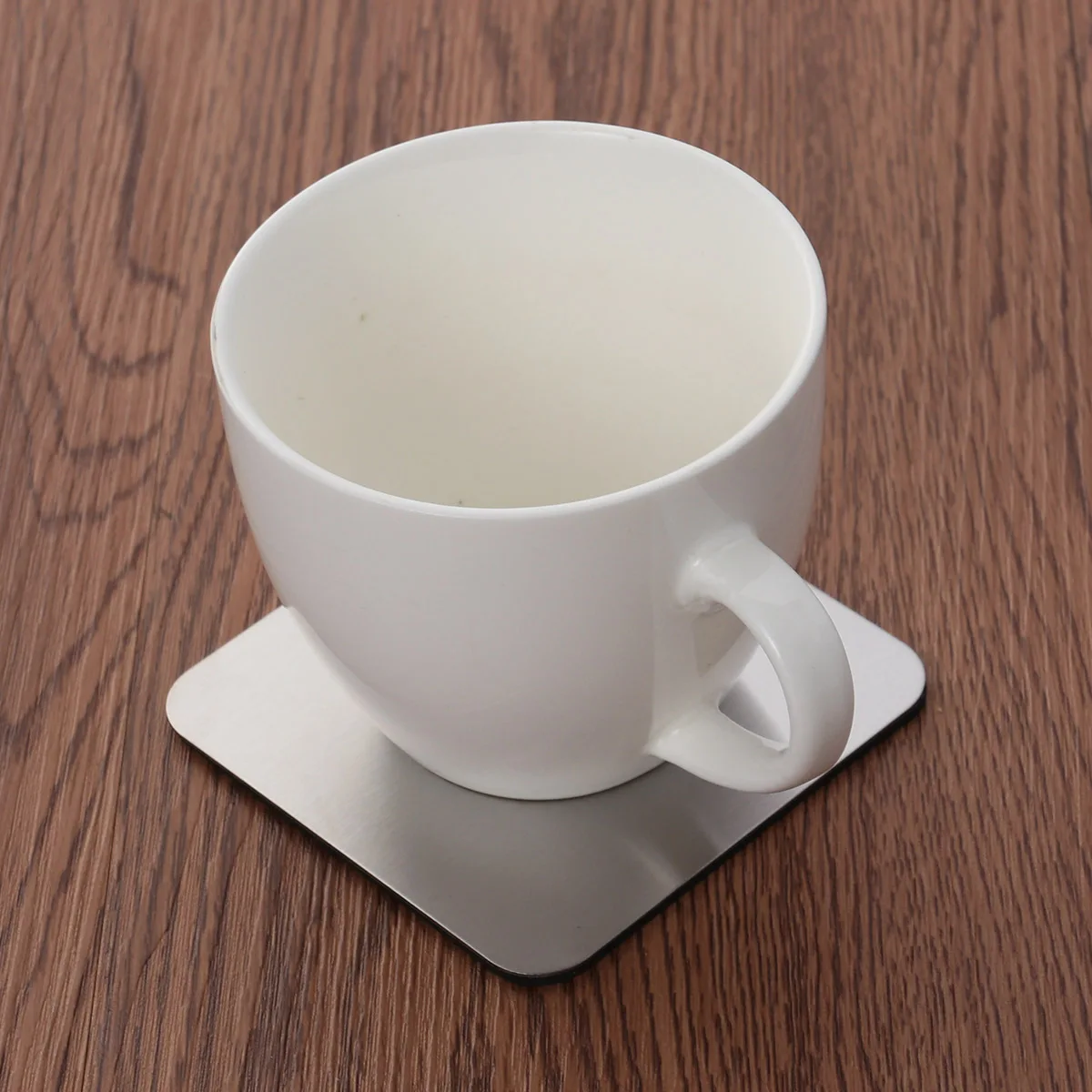 

6Pcs Stainless Steel Coasters Set Heat Resistant Square Cup Mats Table Placemats Non Slip Base Holder 8.5x8.5cm