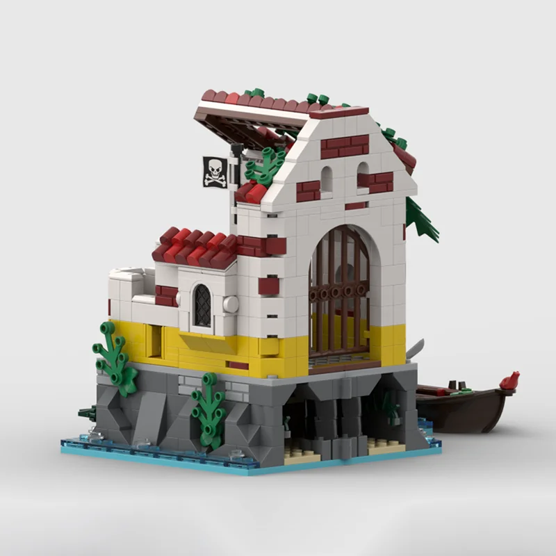 659 Pieces Dock Armory Cave Wall Expansion El Dorado Fort Modular Building Blocks Empire Pirate Hideout Building Bricks Toy Gift