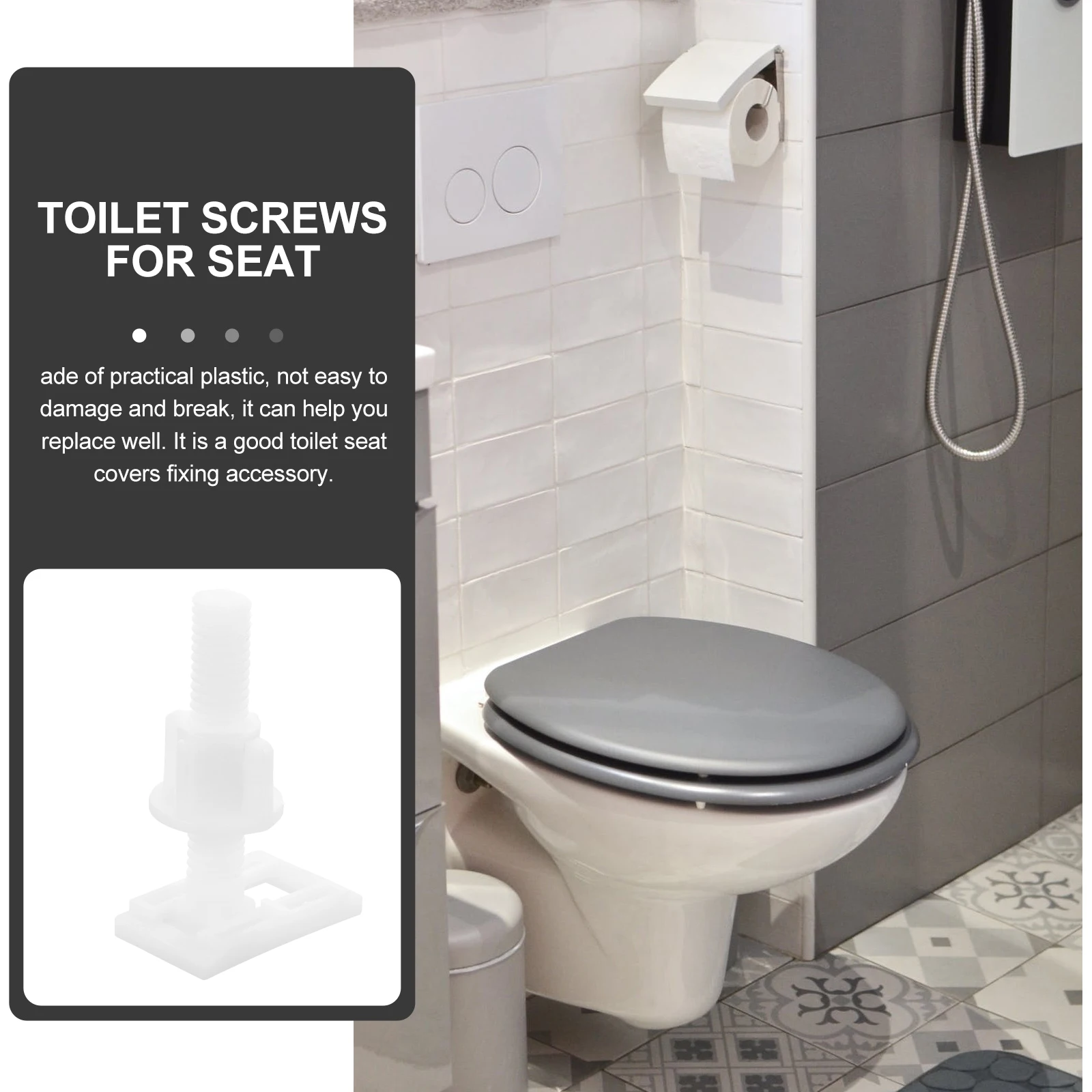 

1 Pair Universal Plastic Toilet Seat Mounting Screws Replacement Fixing Brackets Durable Rust-Resistant Easy Installation