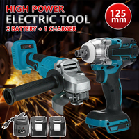 High Quality 125mm Brushless Electric Angle Grinder Multi-functional Impact Wrench For 18V Makita Battery Power Tool Combo Kit