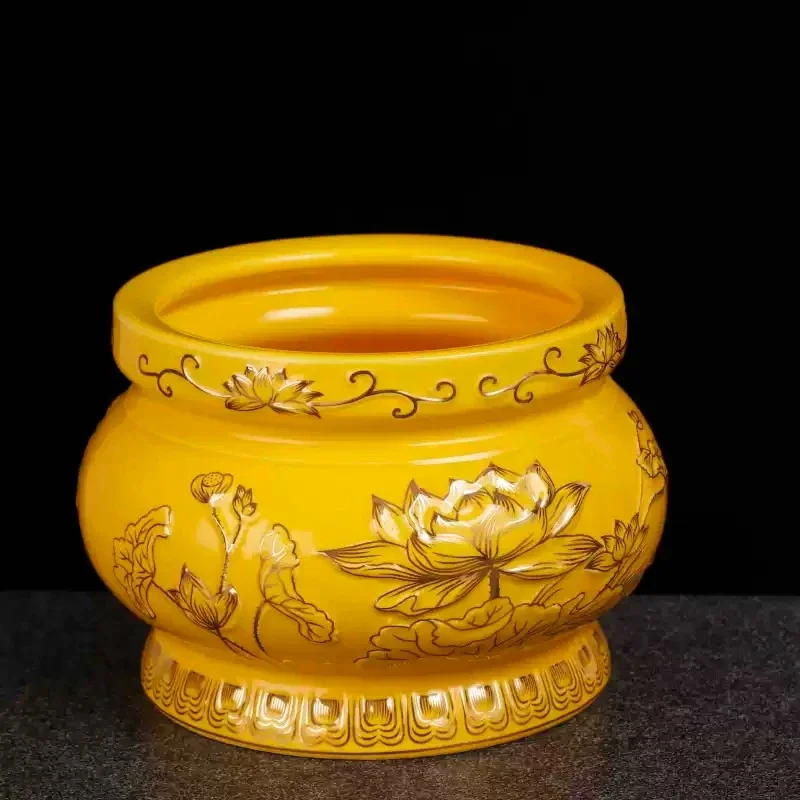 1pc Ceramic Buddhist Tools Household Indoor Water Supply Vase Cup Ornaments Temple Decoration Sacrificial Supplies Feng Shui