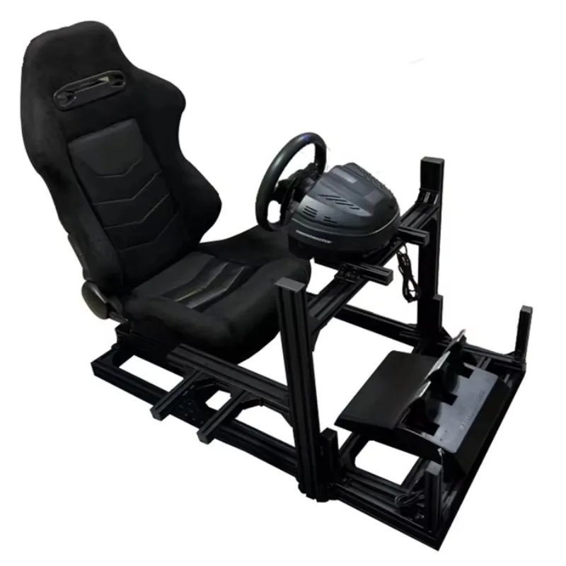 Sim Racing Cockpit Customized Silver Black Aluminium Profile 4080 DIY Game Seat Sim Racing Simulator Assembly Kit Sim Rig Frame