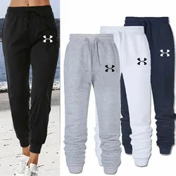 Letter Print Sports Jogger Pants, Tie Waist Solid Casual Every Day Sweatpants, Women's Clothing