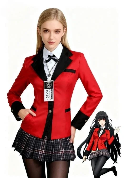 

Anime Kakegurui Jabami Yumeko Cosplay Costume Jabami Yumeko Momobami Kirari Yumeko Jabami Suzii Ryouta Role-playing Costume