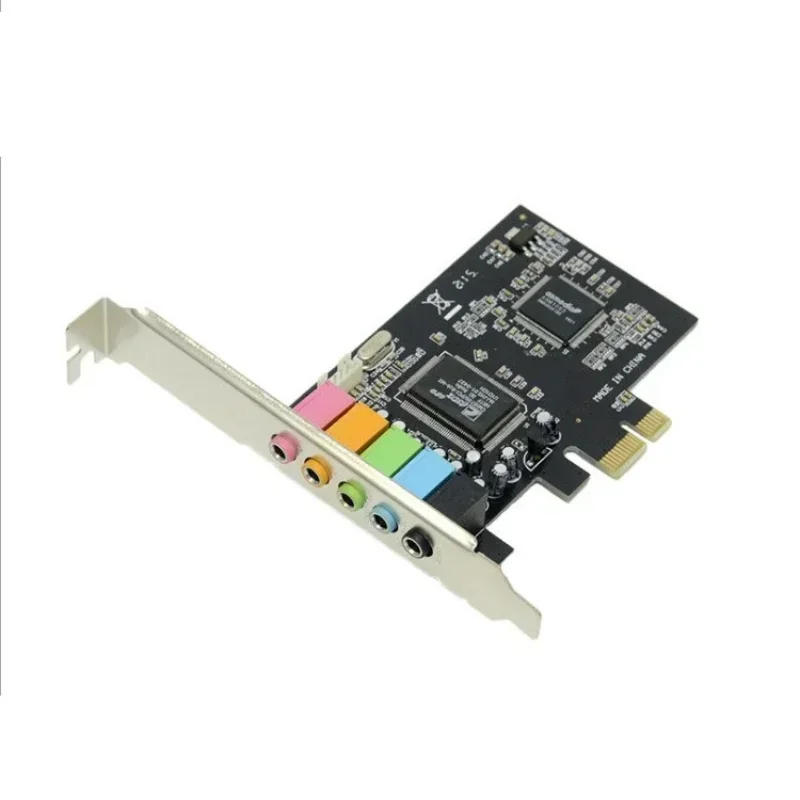 1 pcs 5.1 Desktop Computer Built-in Independent PCI-E8738 Stereo 6-channel Computer Cables Connectors PCIe Sound Card