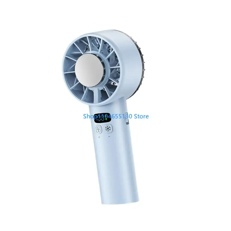 Ventilador enfriamiento ajustable portátil Ventilador digital 5200má Conveniente Textura plástico ventilador oficina