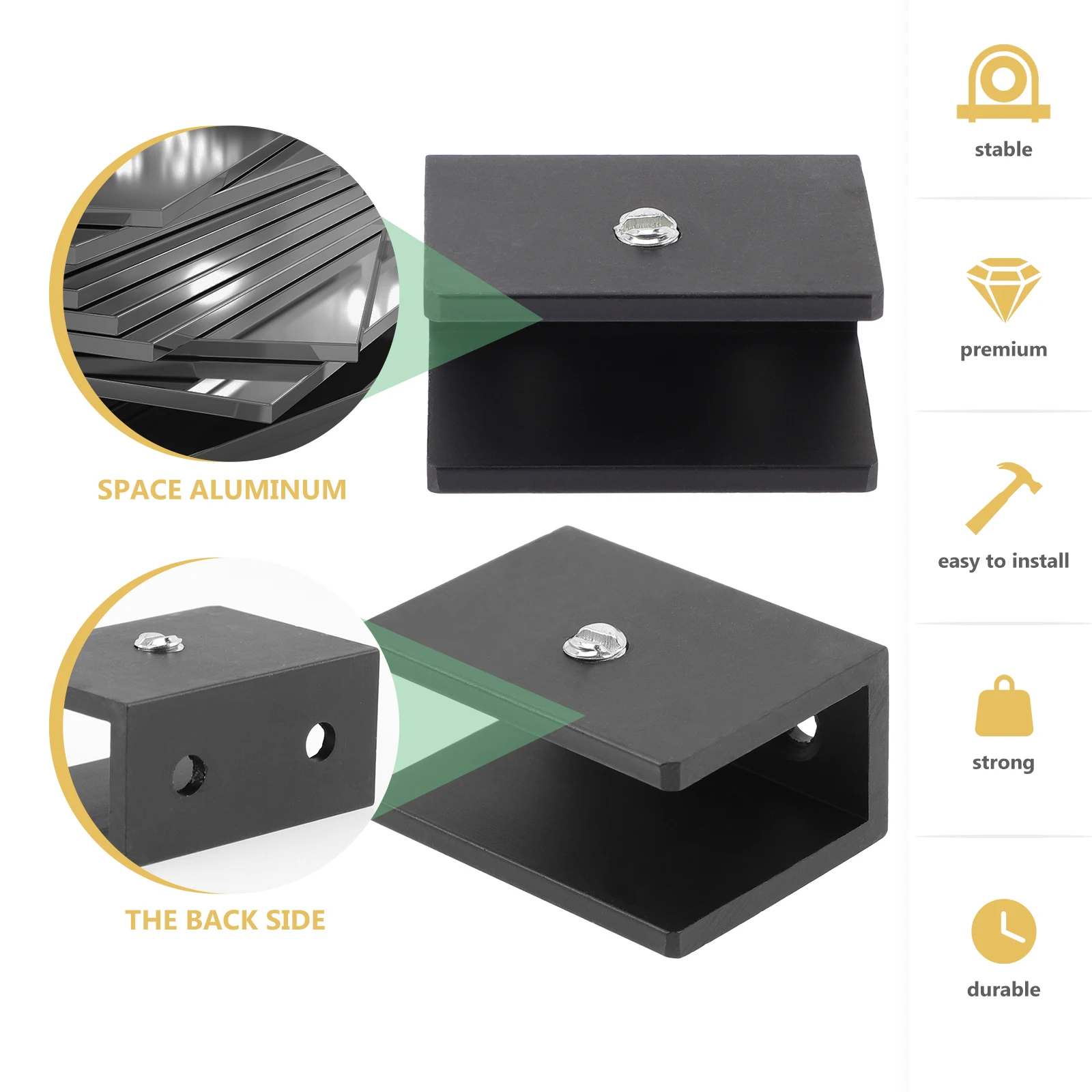 

8Pcs Layer Clamp Glass Shelf Brackets Heavy Duty Practical Use Easy Installation Bathroom Kitchen Wine Cabinets