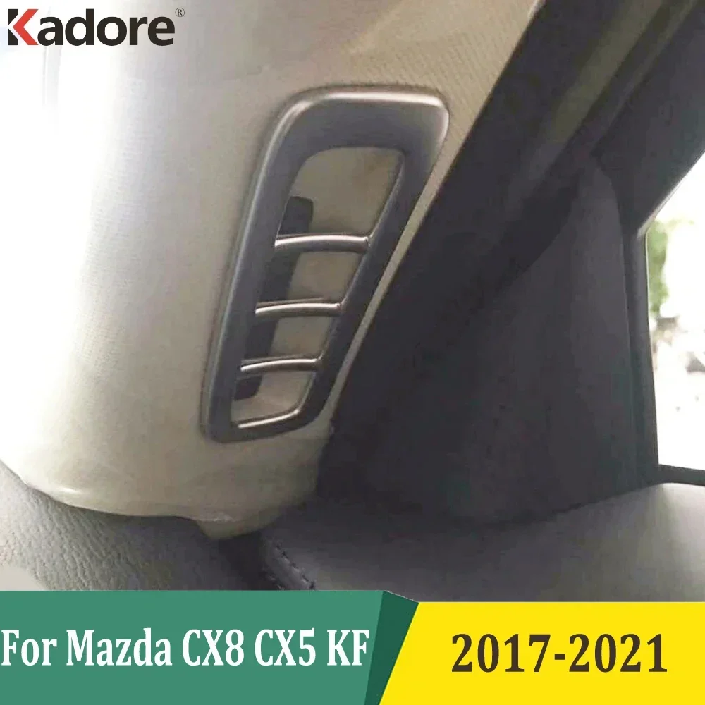 For Mazda CX-8 CX8 CX5 KF 2017 2018 2019 2020 2021 Matte Front Triangle Air Vent Outlet Cover Trim Car Inner Accessories