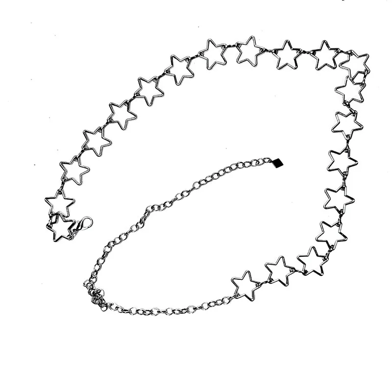 스타 스타일 체인 벨트, 그런지 에스테틱 벨트, 밸리 체인, 여성 허리 체인, 한국 패션 액세서리