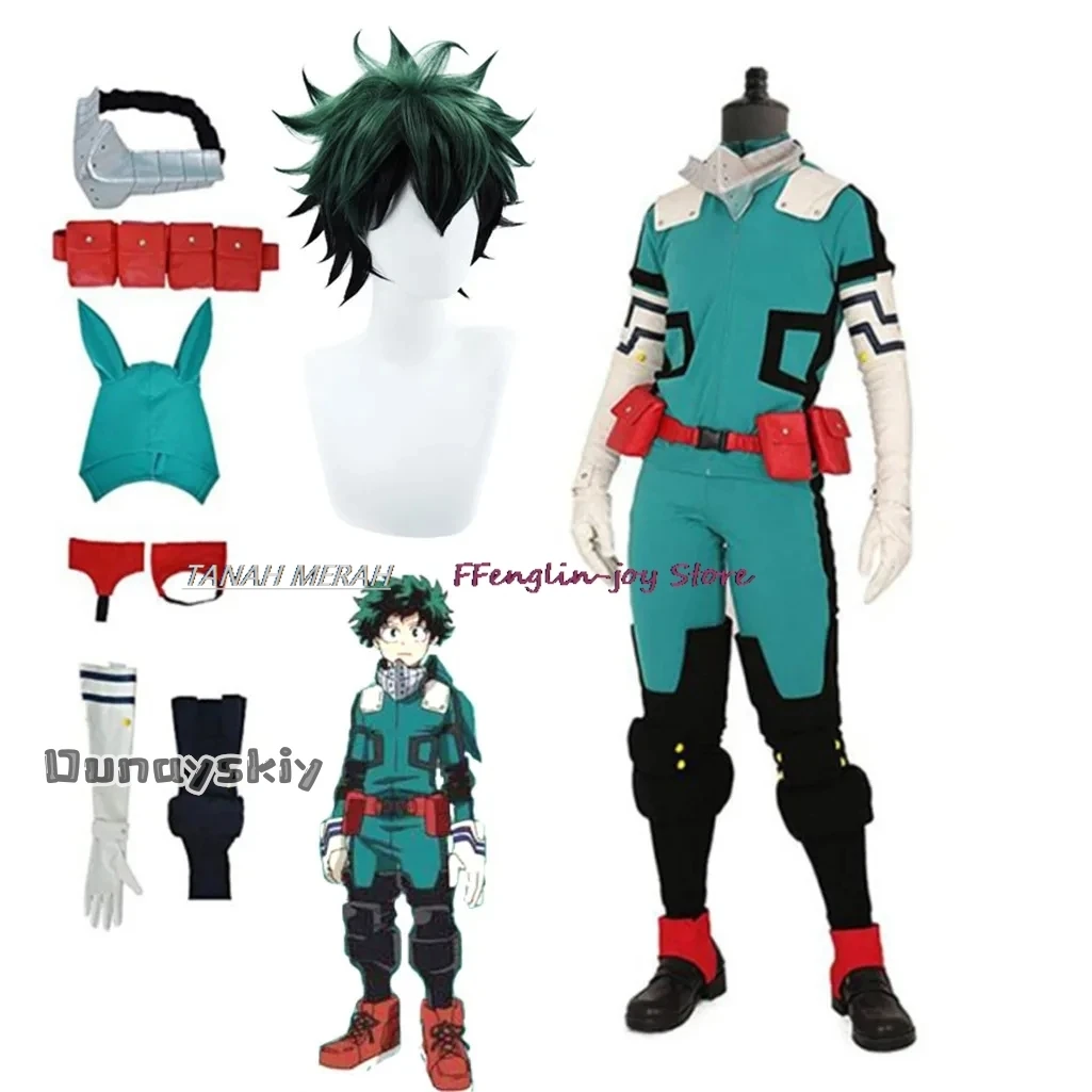 Anime My Hero School Cosplay Midoriya Izuku Cosplay Deku Battle Cosplay Costume Unisex Costume Set Halloween Wig Hair