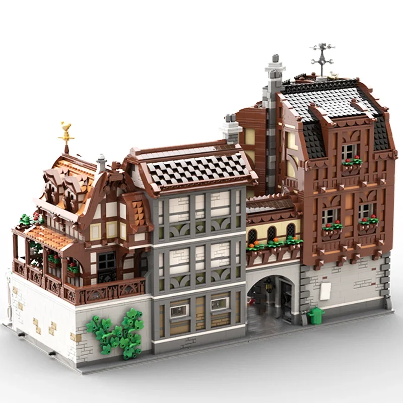 MOC Creative Street View Wine Shop and Old Pharmacy  Building Model Model Block Architecture Diy Education Assembly Toy Gift