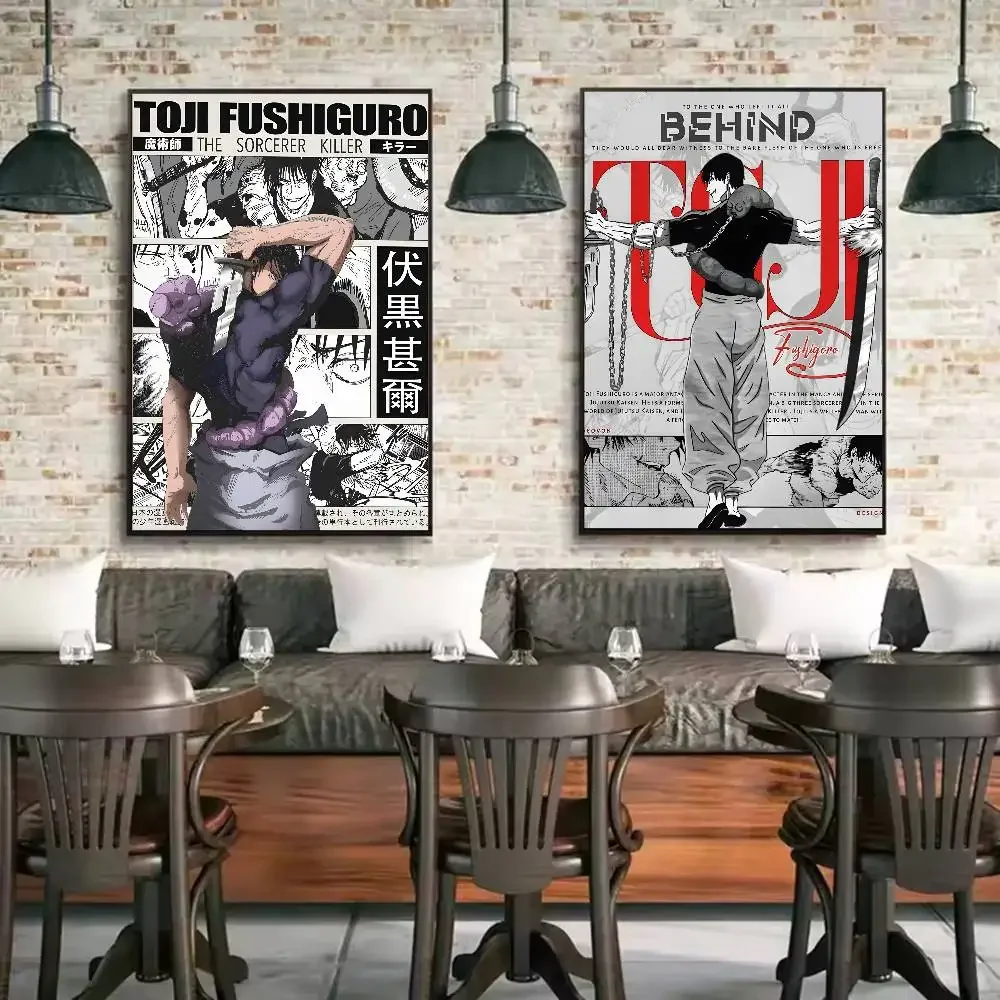 Kaisen Fushiguro Toji أنيمي المشارك HD الفن لزجة جدار مقاوم للماء غرفة المعيشة المنزلي غرفة نوم بار الديكور الجمالي