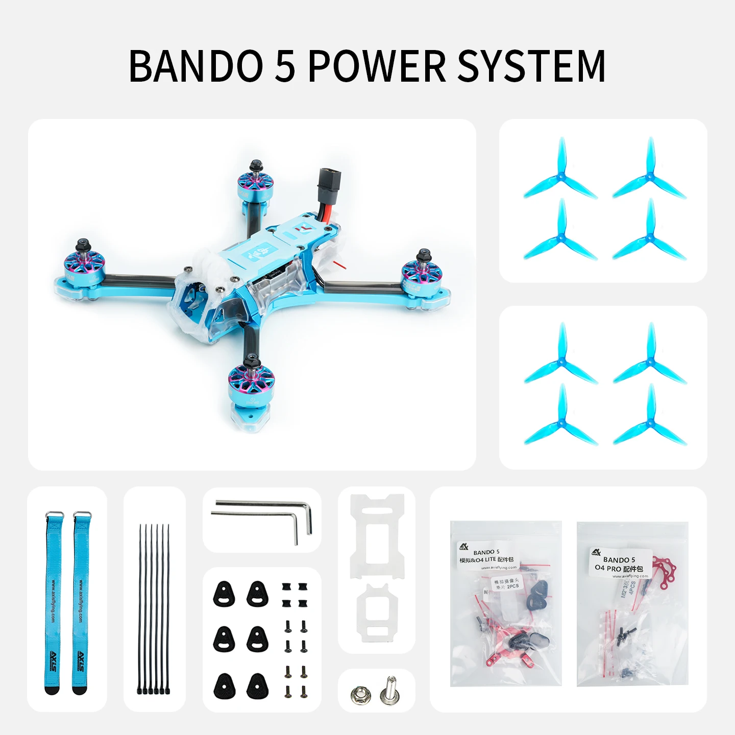 New Axisflying Bando 5 Frame For 5 inch FPV Drone Frame Kit Power System For Long Range FPV Freestyle Cinematic Drone DIY Part