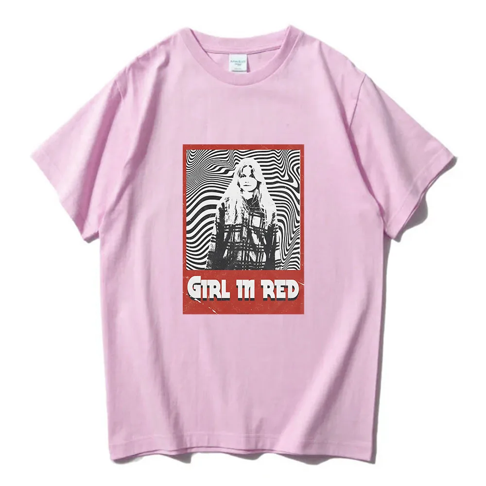 Singer Girl in Red T-shirts Cotton High Quality Comfortable Tee-shirt Hip Hop Streetwear Casual Summer Round Neck Tshirts Women