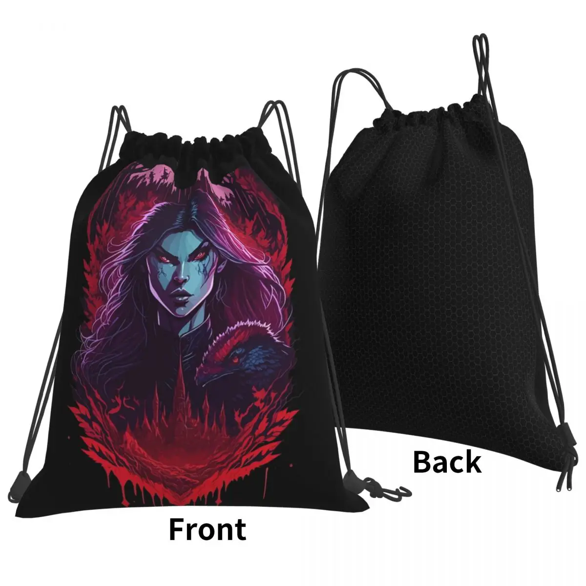 Castlevania Carmilla-Sacs à dos de proximité portables pour hommes et femmes, sacs à ficelle, sac de rangement de poche Bundle, sacs à livres pour l'école