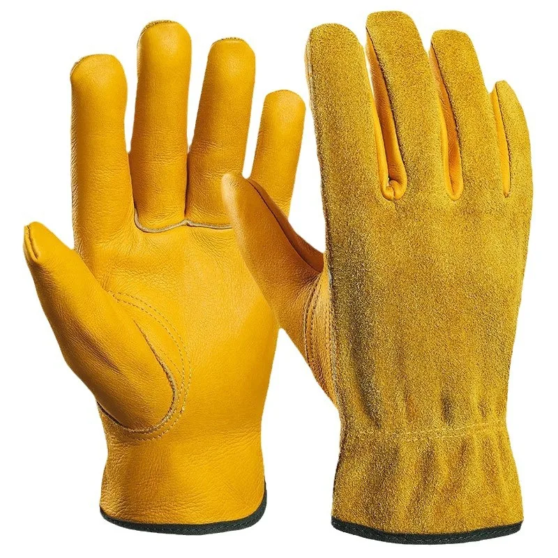 

Outdoor Camping BBQ Gloves Cowhide Gloves Durable Breathable Sweat-wicking Gloves