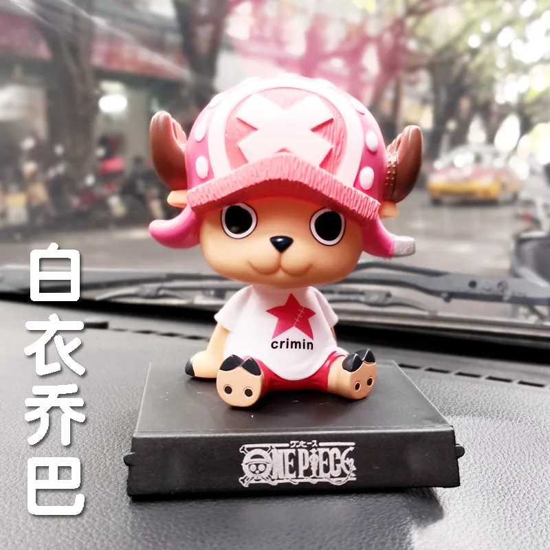 11cm Anime One Piece Figures Luffy Car Doll Shaking Head Auto Interior Kawaii Tabletop Ornament Bobble Head Kids Toys Child Gift