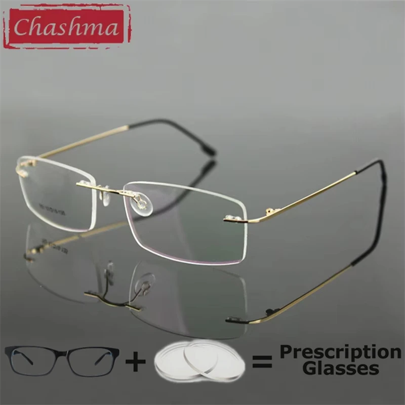 

2 g Men Rimless Prescription Glasses Ultra Light Weight Myopia Gafas Multifocal Progressive Reading Eyeglasses Frameless