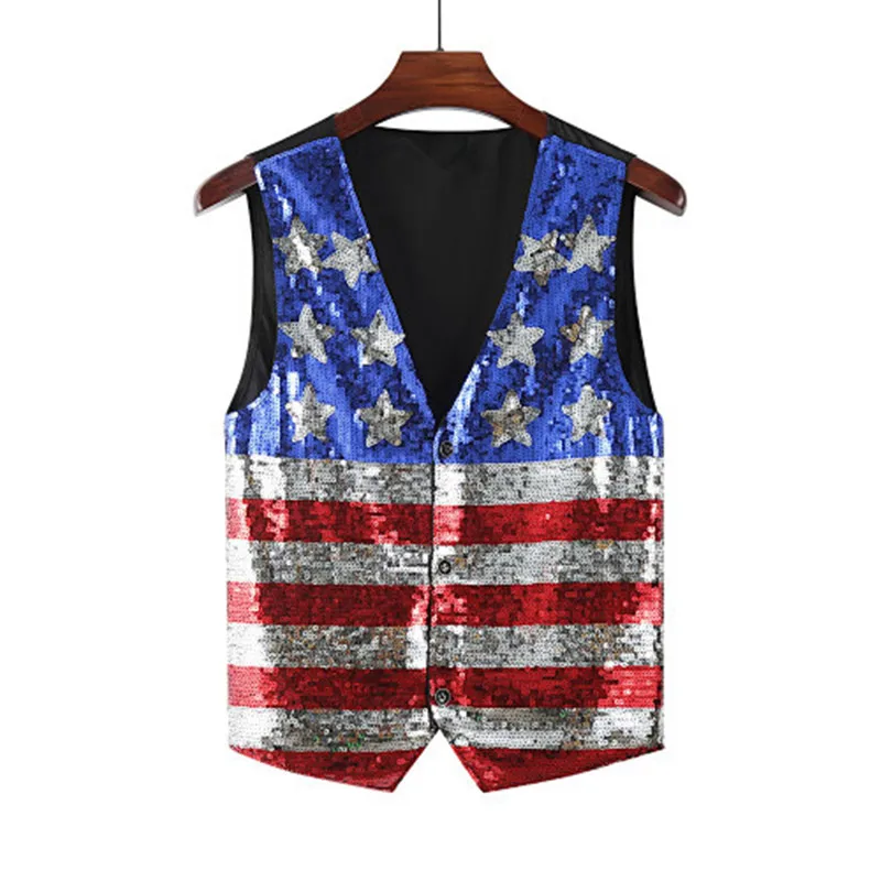 Spring Summer New Fashion Sequins Women Casual Vest Temperament Printed Female Sleeveless Top