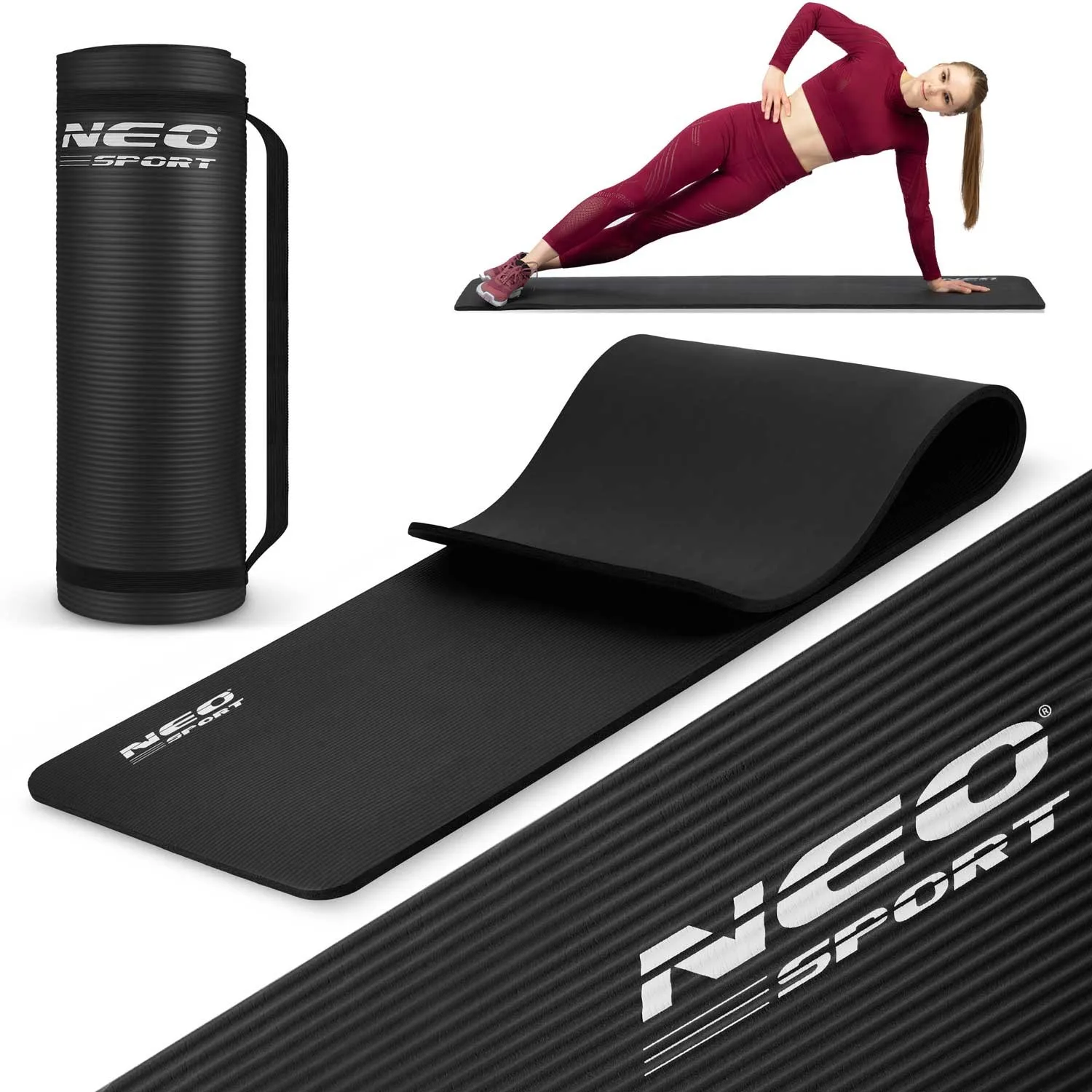 Exercise Mat Thick 183x60 cm Neo-Sport - 192300 Black