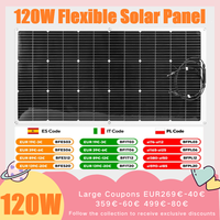 PowMr 120W 100W Solar Panel Flexible Solar Panel 18V Solar Battery Home Panel System Camping Portable Solar Charger Power Supply