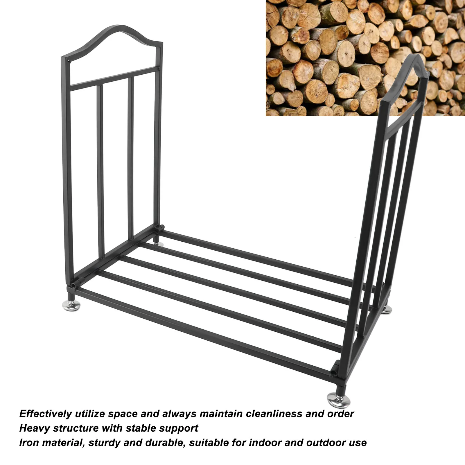 Firewood Holder Heavy Duty Iron Antislip Firewood Storage Rack Indoor Outdoor Wood Log Organizer Firewood Storage Rack Log Rack