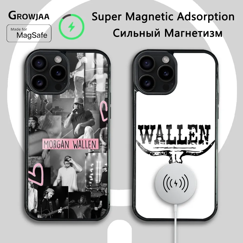 M-Morgan W-Wallen Singer Phone Case For IPhone 16 15 14 13 12 11 Pro Max Plus Mini Magsafe Mirror Wireless Magnetic Funda