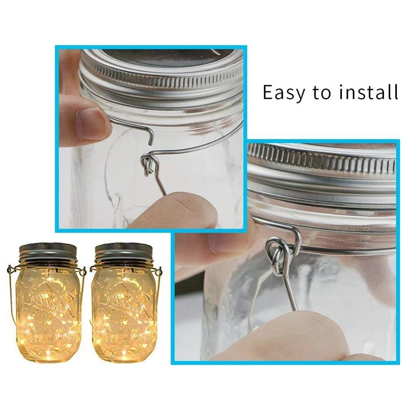 8 Pack Stainless Steel Wire Handles (Handle-Ease) For Mason Jar, Ball Pint Jar, Canning Jars, Mason Jar Hangers And Hooks For Re