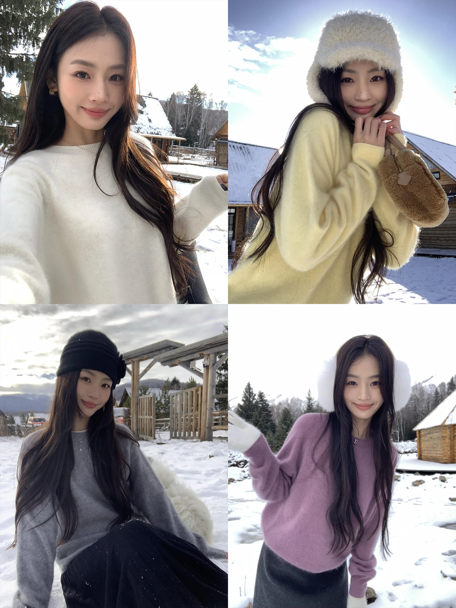 

Pusumede Ленивый вязаный шерстяной свитер, женский свободный длинный свек, круглый топ на голову, удобный мягкий топ из смеси камней, осенняя одежда